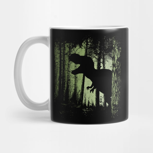 T-Rex Shadow in Twilight Forest Tyrannosaurus Silhouette by SkizzenMonster